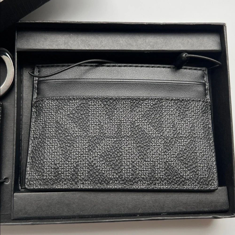 Michael Kors Men's Set Card Case Slim Wallet Key Ring